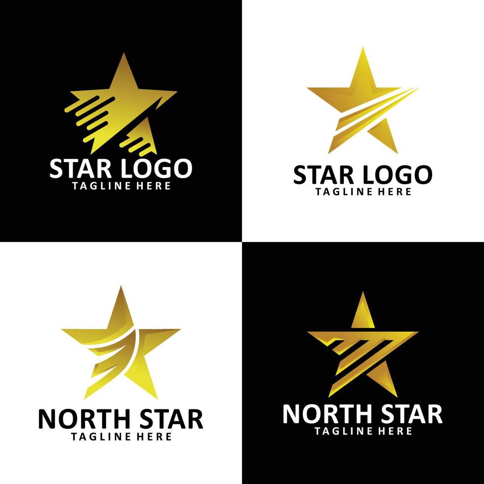 diseño de vector de icono de conjunto de logotipo de estrella