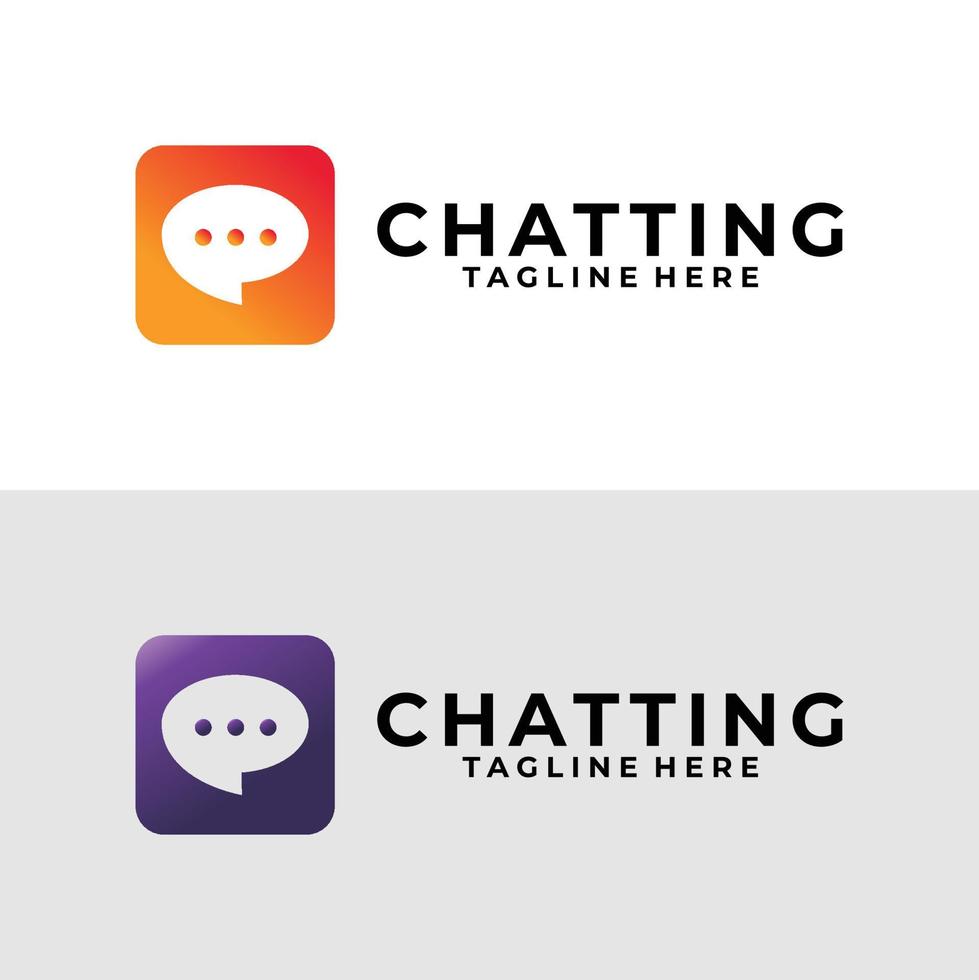 chatting logo set vector design