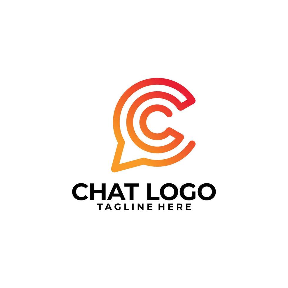 vector de icono de logotipo de chat aislado