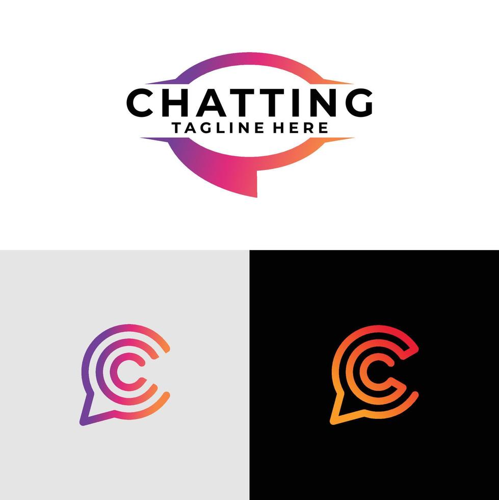 diseño de vector de conjunto de logotipo de chat