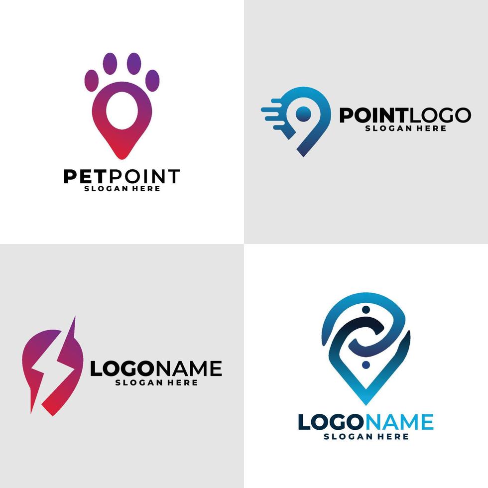 diseño de vector de conjunto de logotipo de punto