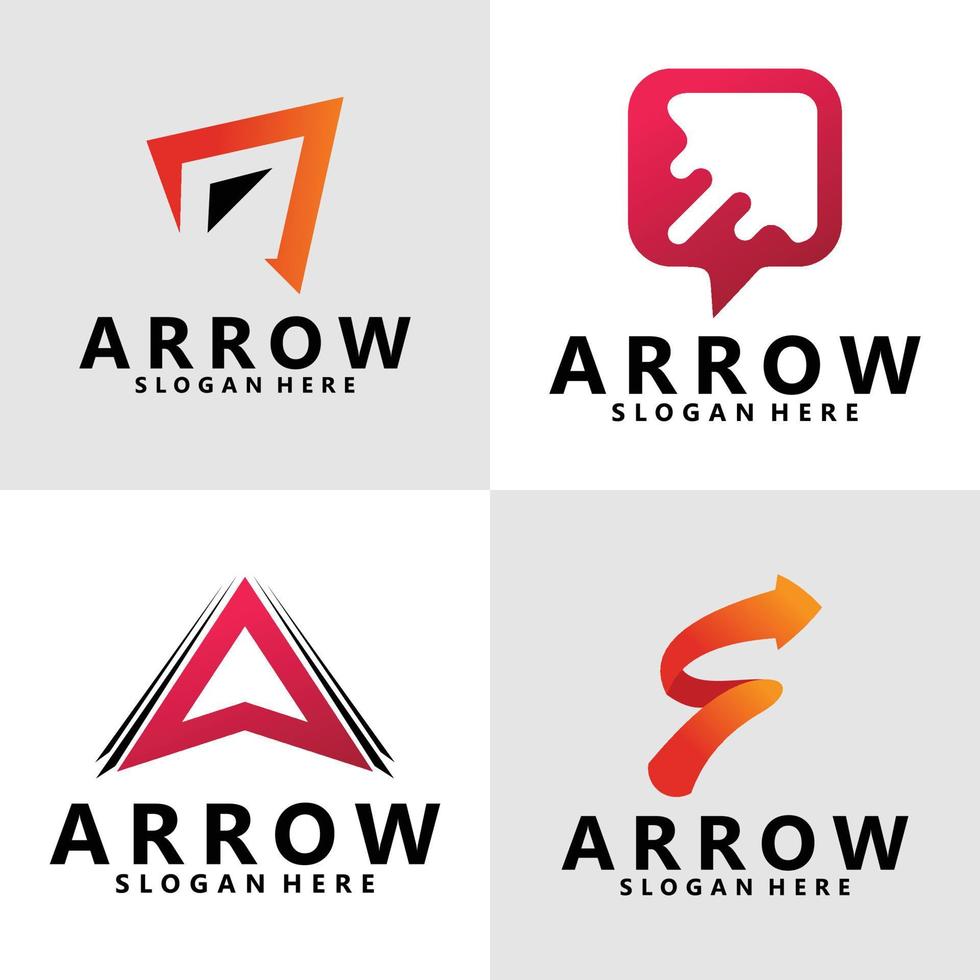 set of arrow logo vector design