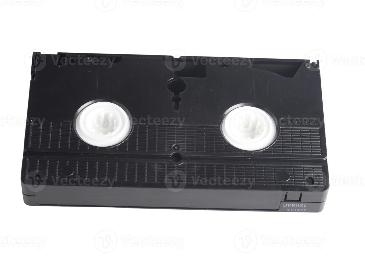 old VHS video cassettes isolated on white background photo