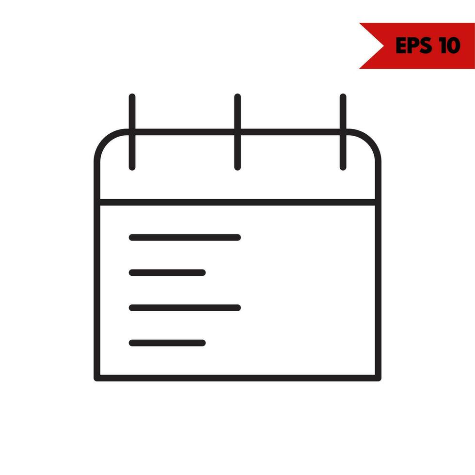 illustration of note line icon vector