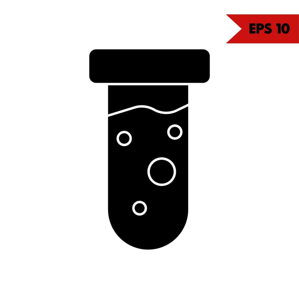 Illustration of test tube glyph icon vector