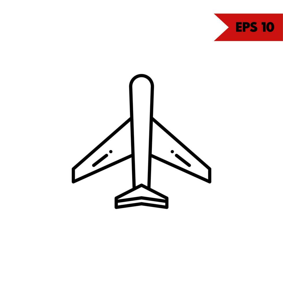 illustration of aircraft line icon vector