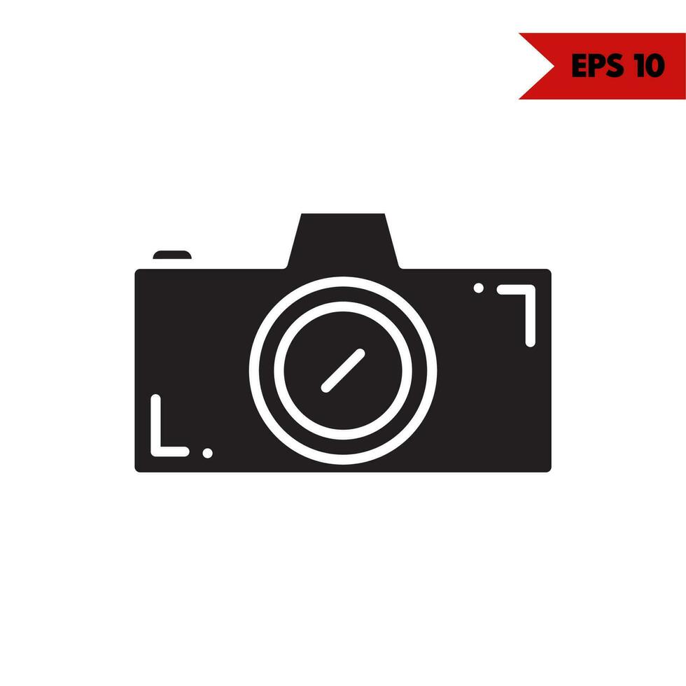 illustration of camera glyph icon vector