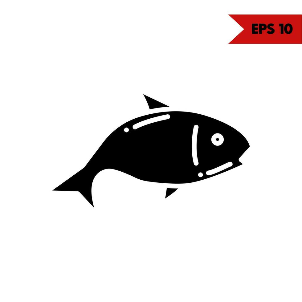 illustration of fish glyph icon vector