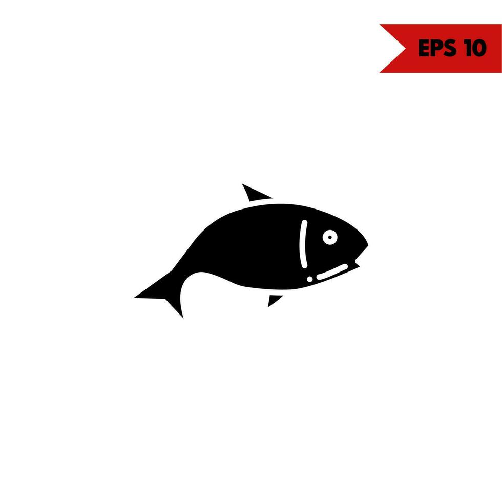 illustration of fish glyph icon vector