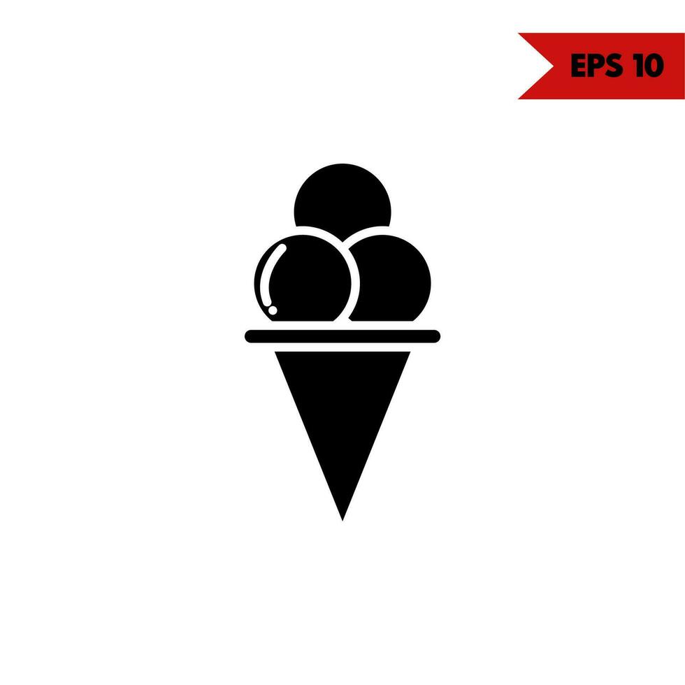 ilustración del icono de glifo de helado vector