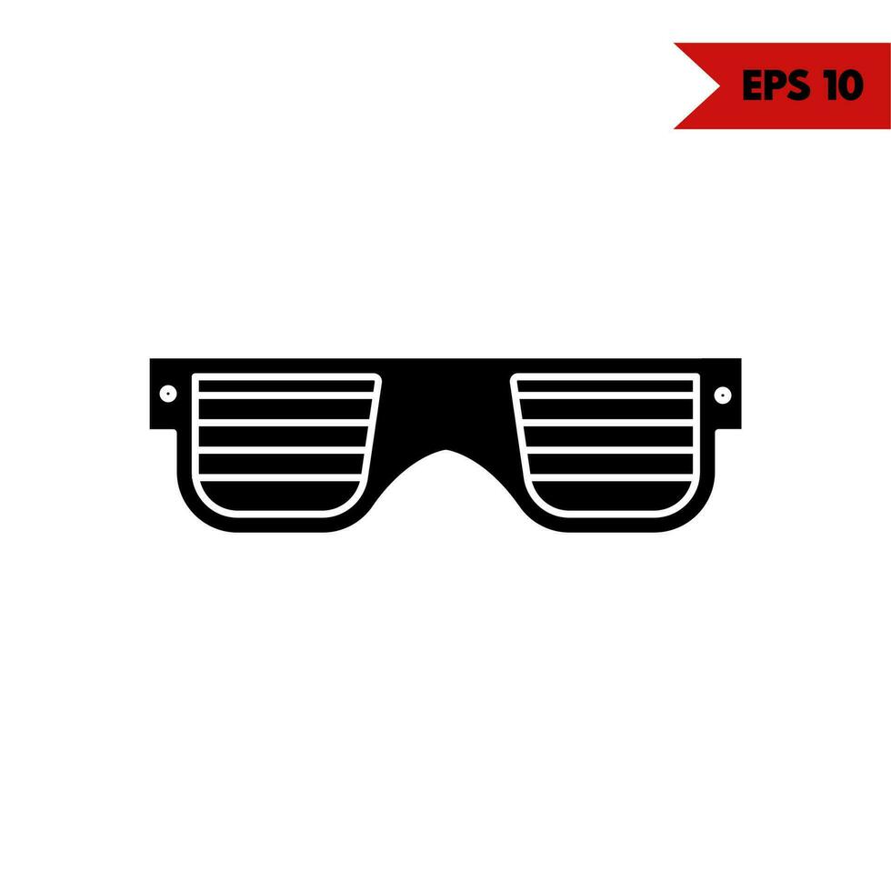 illustration of eyeglasses glyph icon vector