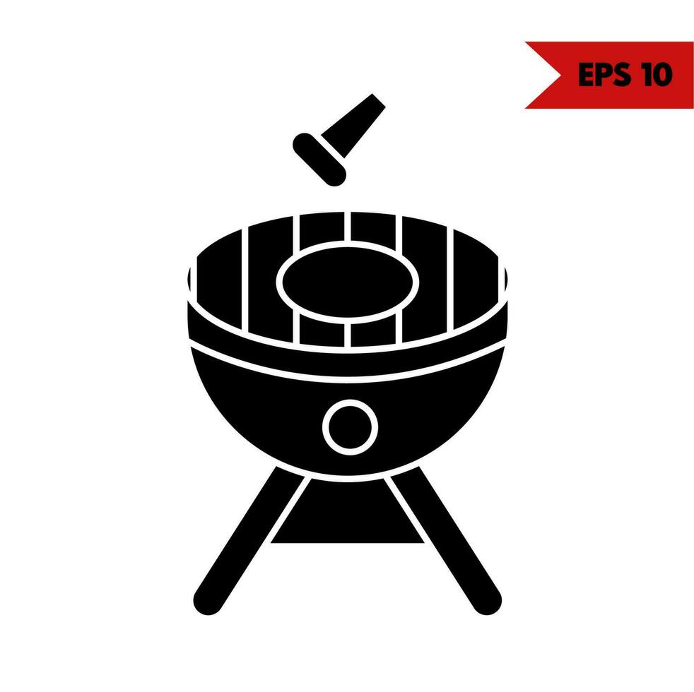 ilustración del icono de glifo de parrilla vector