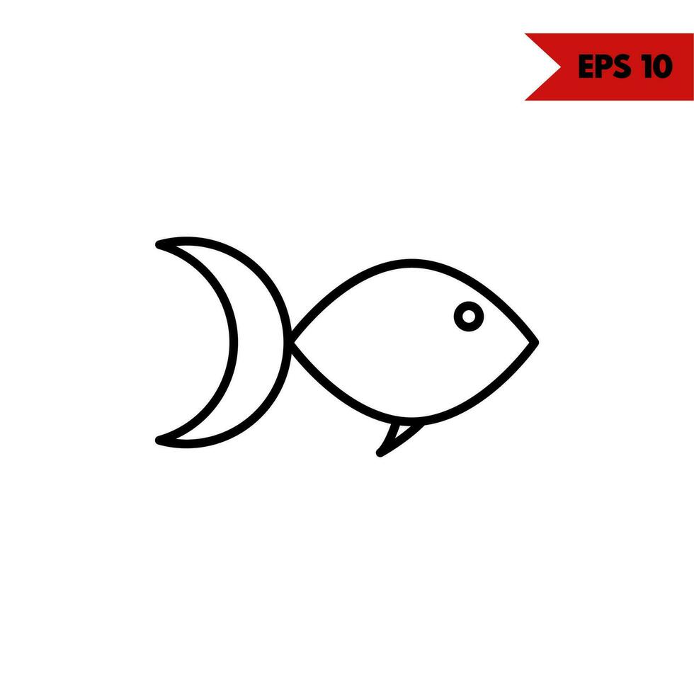 ilustración del icono de la línea de pescado vector