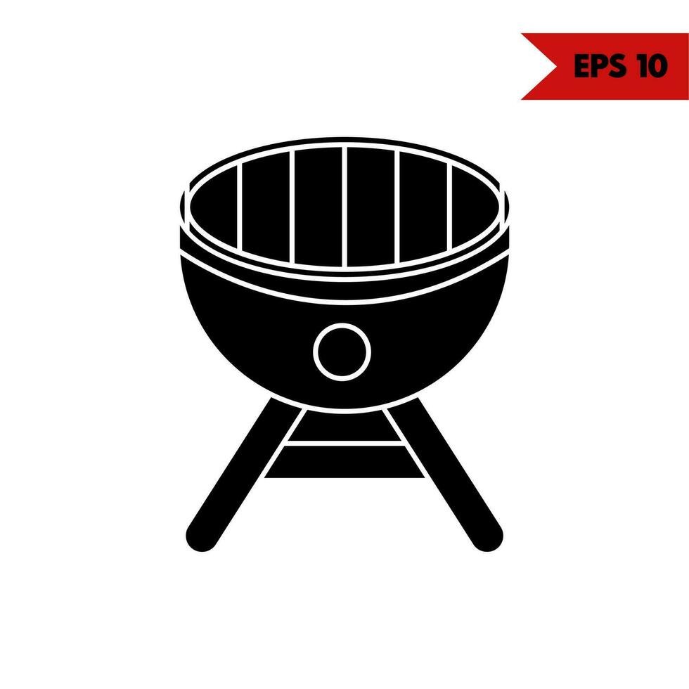 illustration of grill glyph icon vector