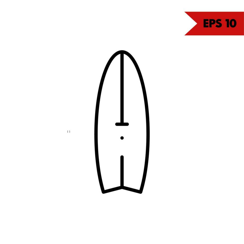 illustration of surfing board line icon vector