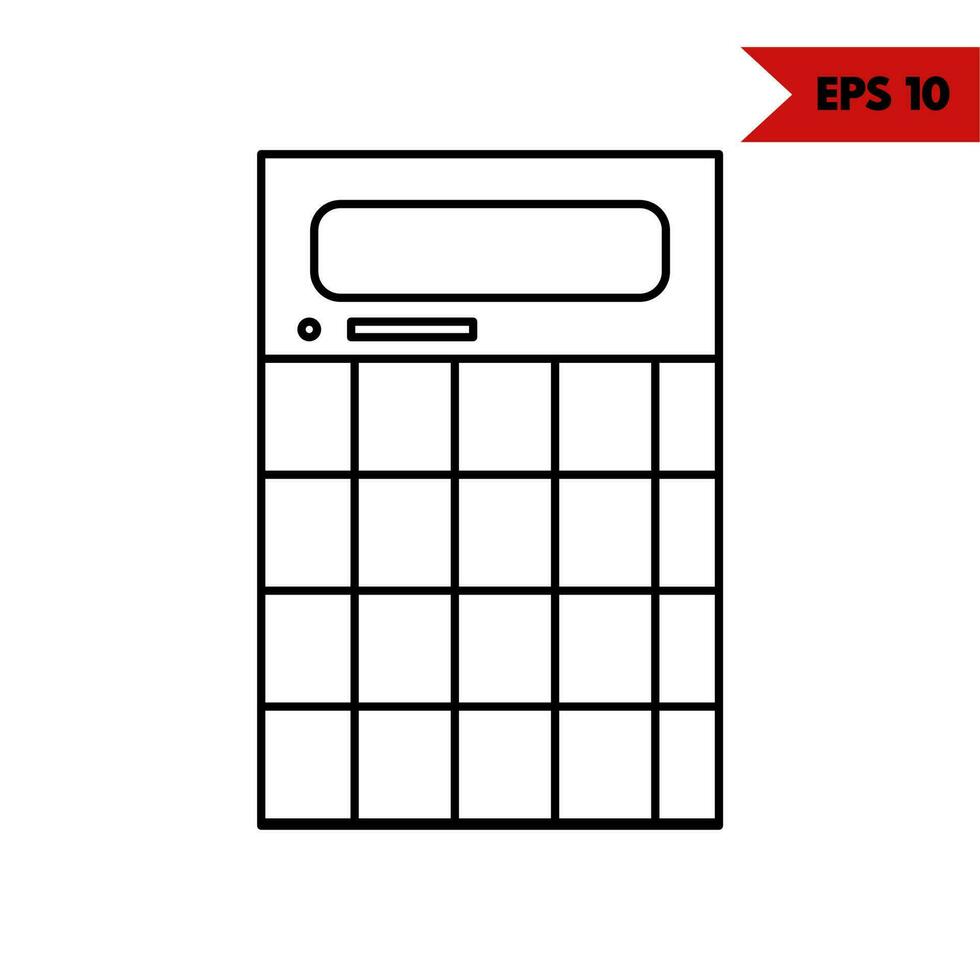 illustration of calculator line icon vector