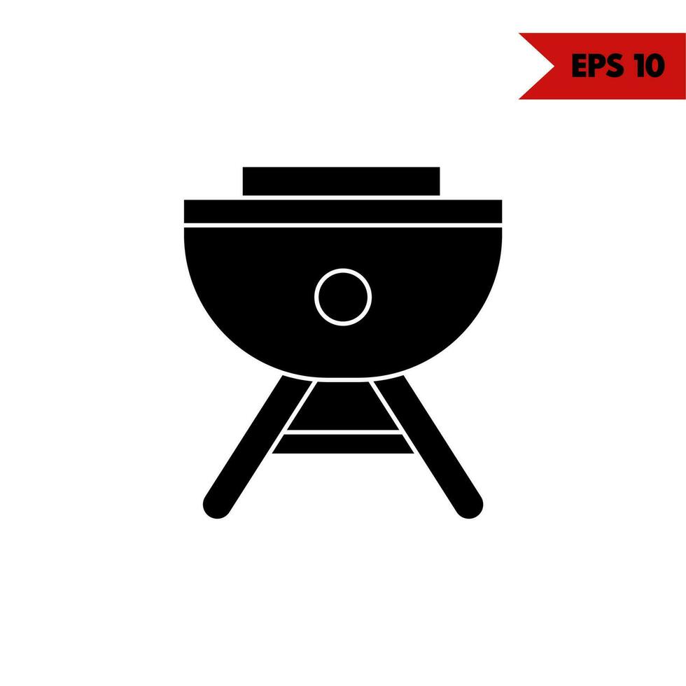 ilustración del icono de glifo de parrilla vector