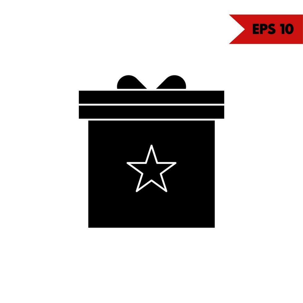 illustration of gift box glyph icon vector