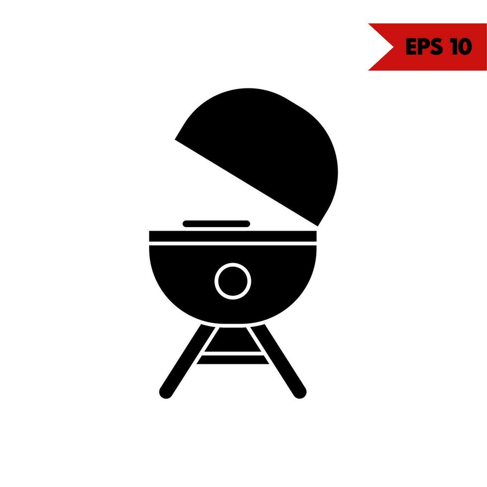 illustration of grill glyph icon vector