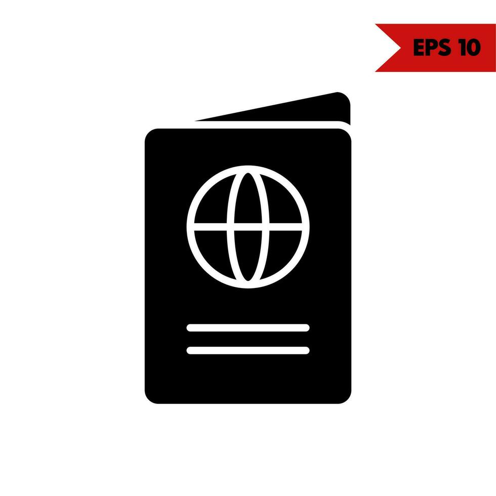 ilustración del icono de glifo de pasaporte vector
