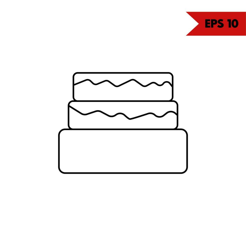 illustration of birthday cake line icon vector