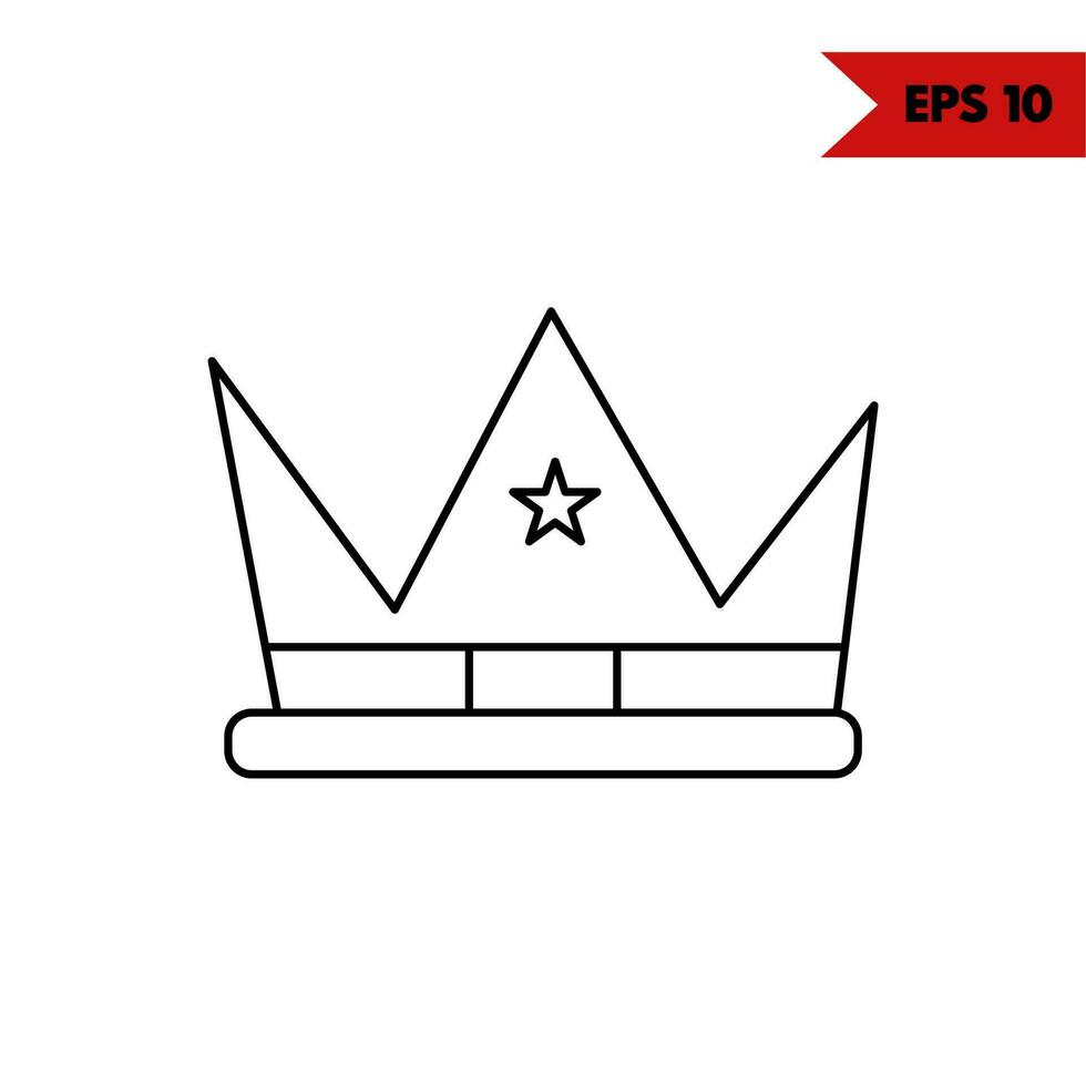 illustration of crown line icon vector