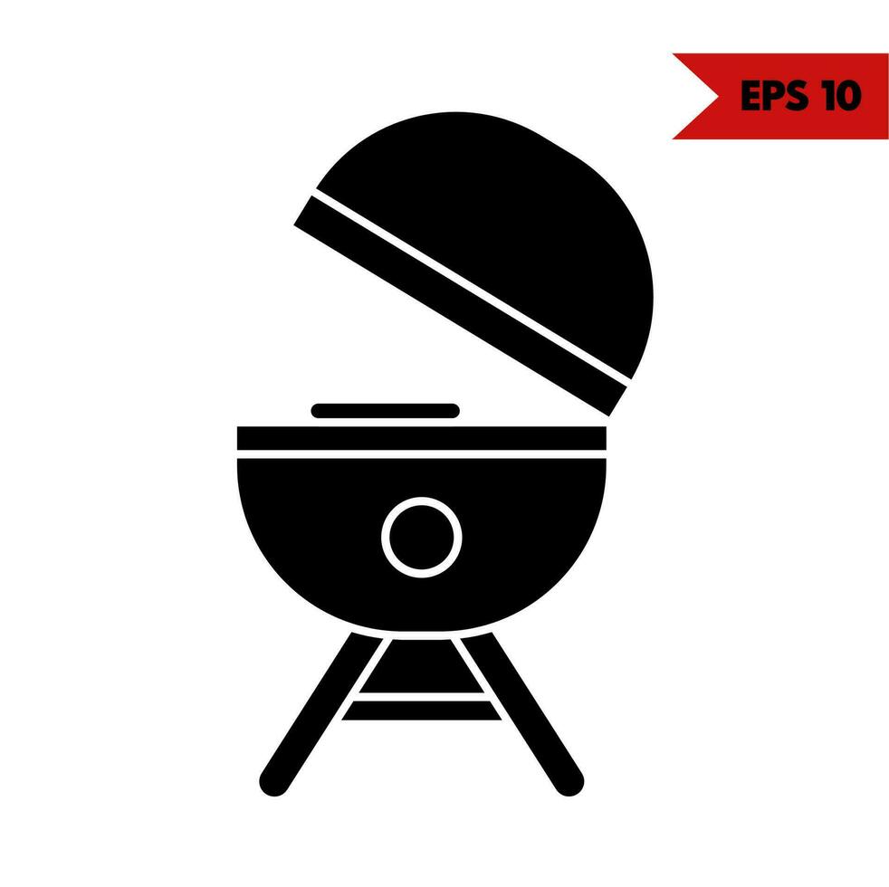 ilustración del icono de glifo de parrilla vector