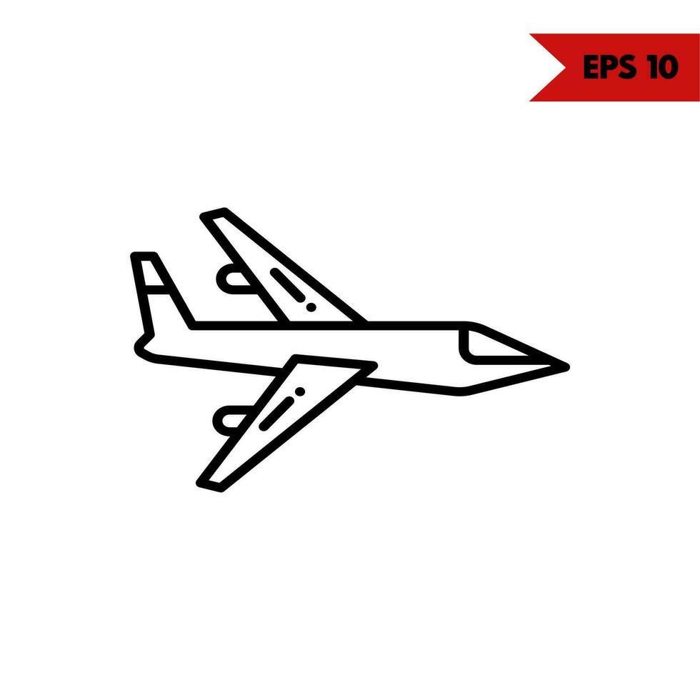 ilustración del icono de la línea de aviones vector