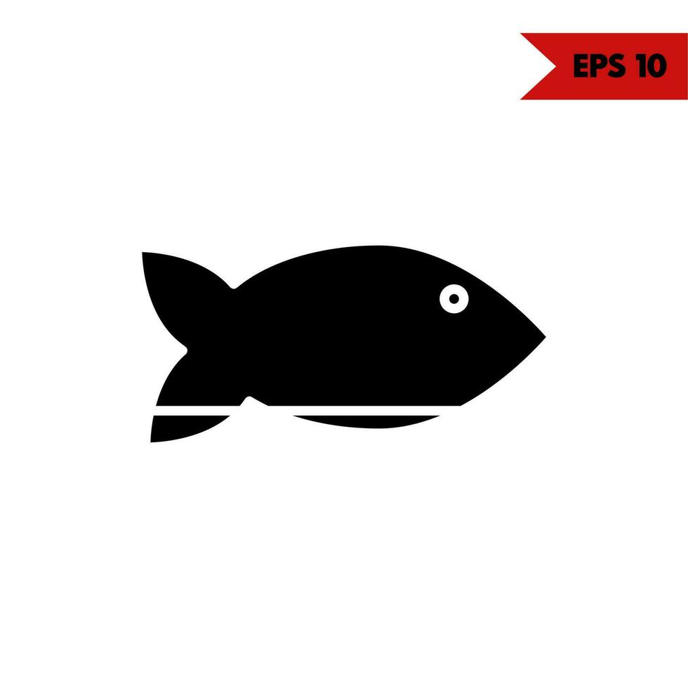 illustration of fish glyph icon vector