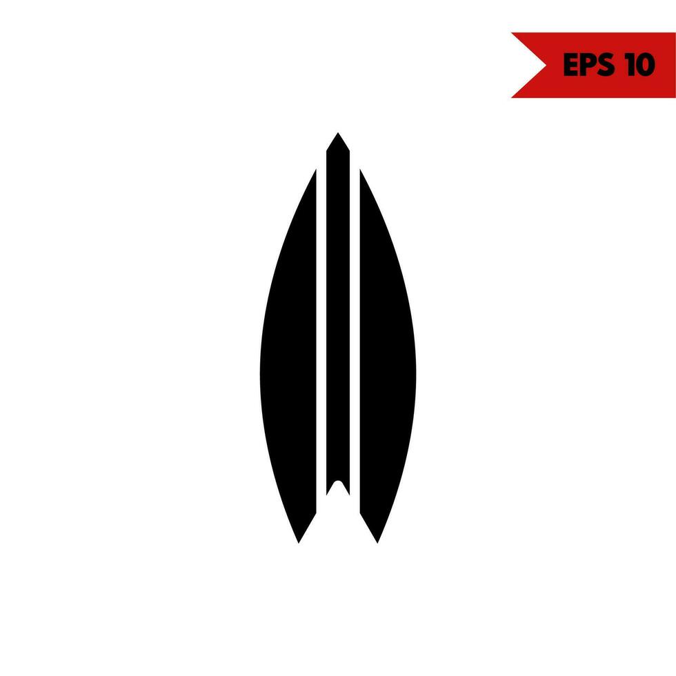 illustration of surfing board glyph icon vector