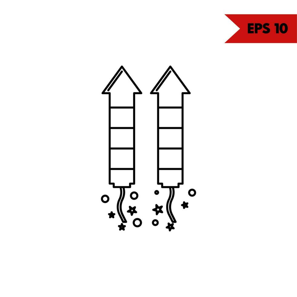 illustration of firecracker line icon vector