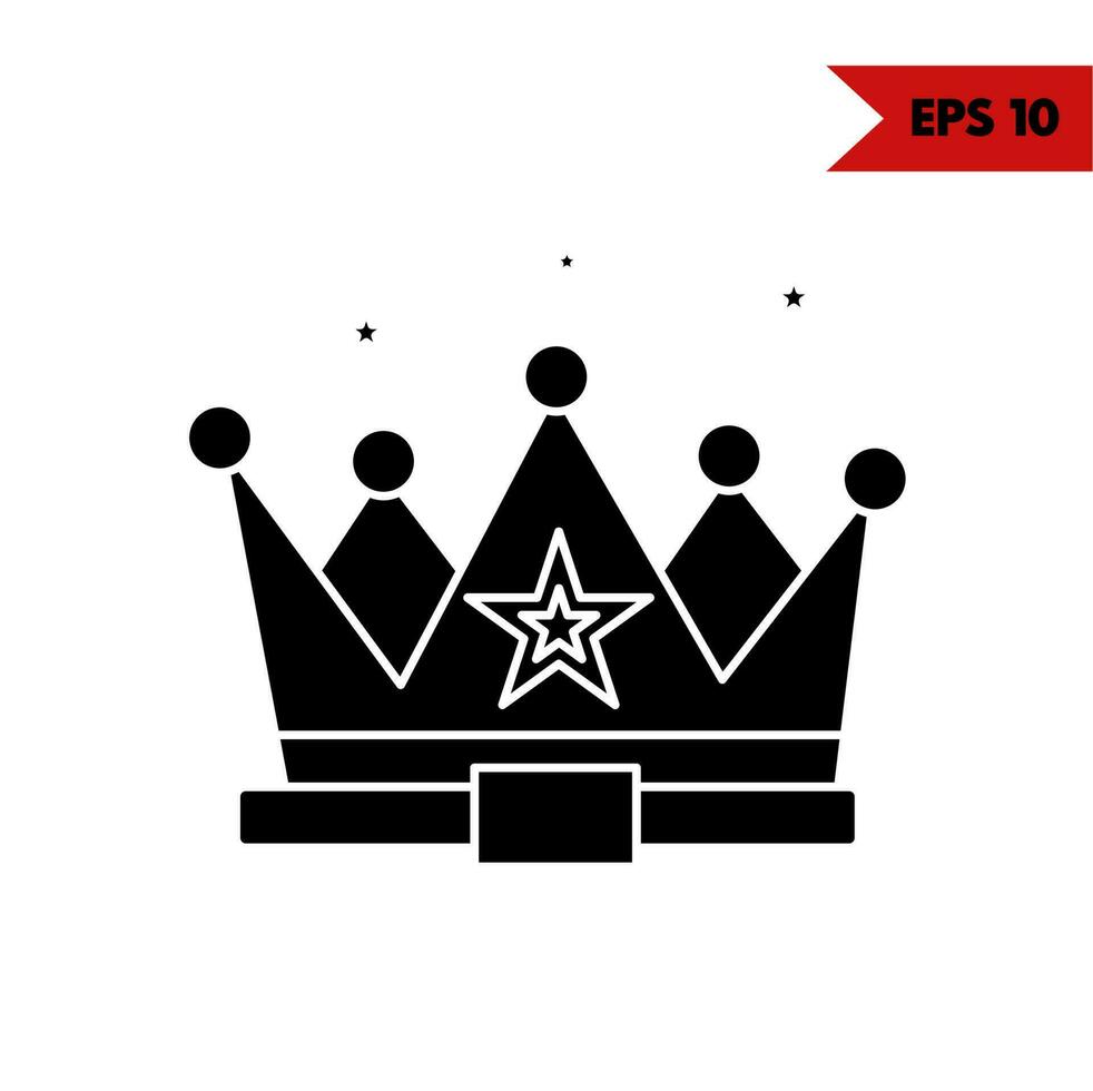 illustration of crown glyph icon vector