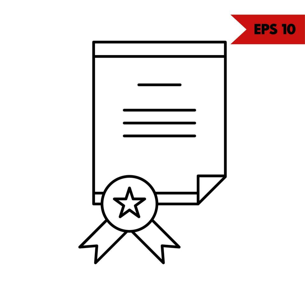 Illustration of certificate line icon vector