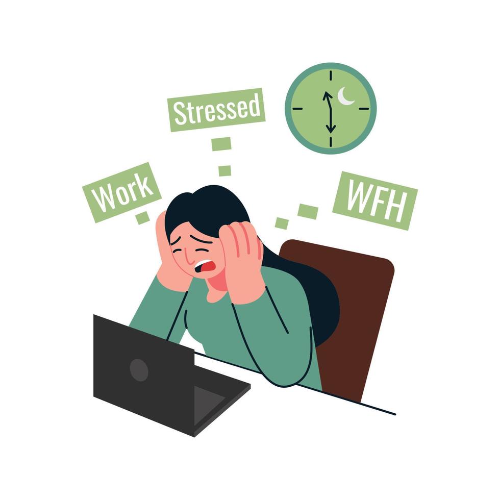 Vector illustration people working remotely