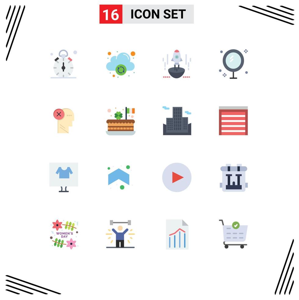 16 Flat Color concept for Websites Mobile and Apps mirror bathroom launch bath entrepreneur Editable Pack of Creative Vector Design Elements