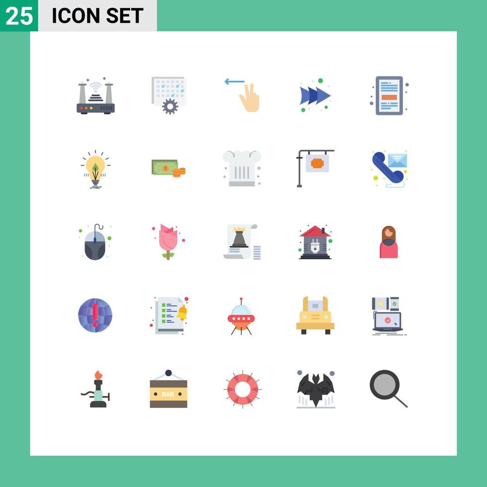 Set of 25 Modern UI Icons Symbols Signs for ebook right schedule forward left Editable Vector Design Elements