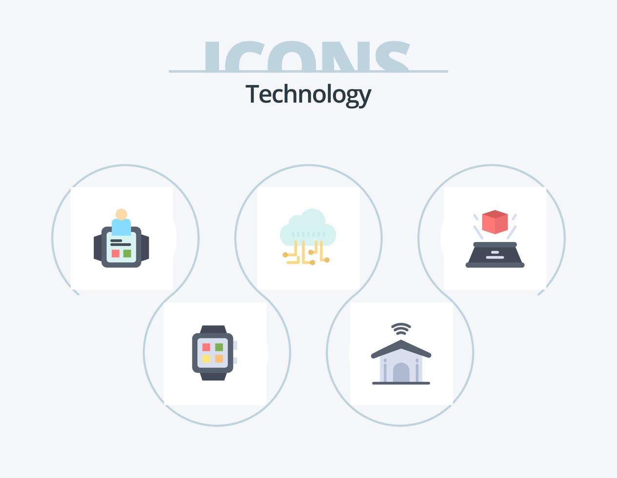 Technology Flat Icon Pack 5 Icon Design. box. technology. technology. manage. technology vector