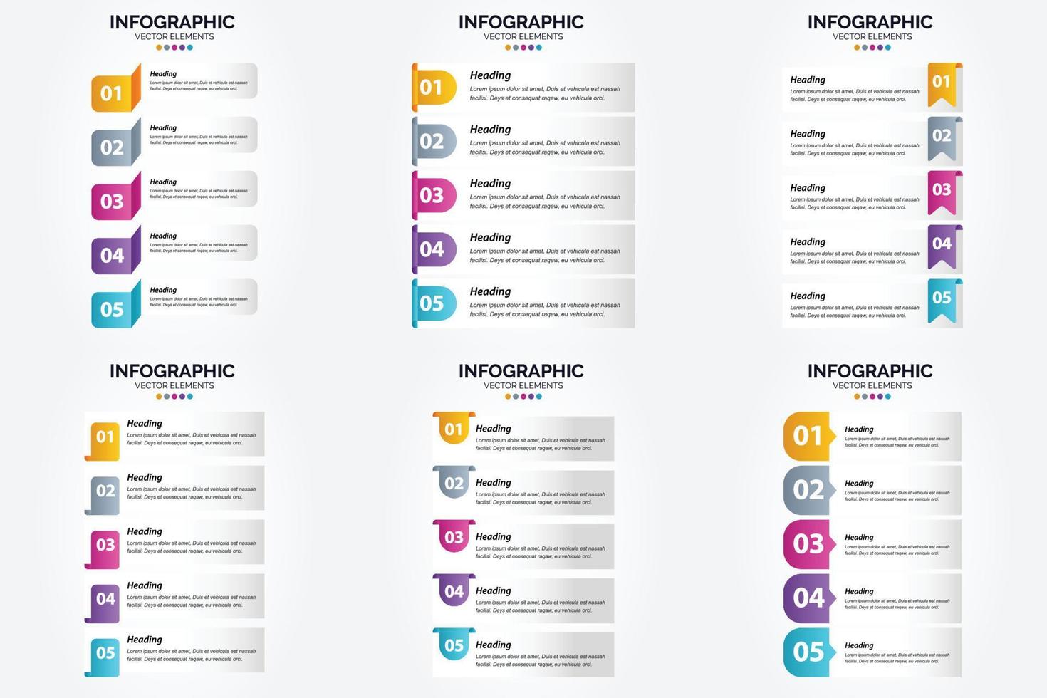 ilustración vectorial infografía conjunto de diseño plano para folleto publicitario y revista vector