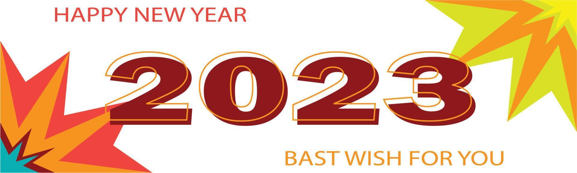 feliz año nuevo banner 2023 vector