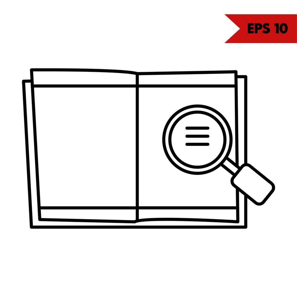 illustration of book line icon vector