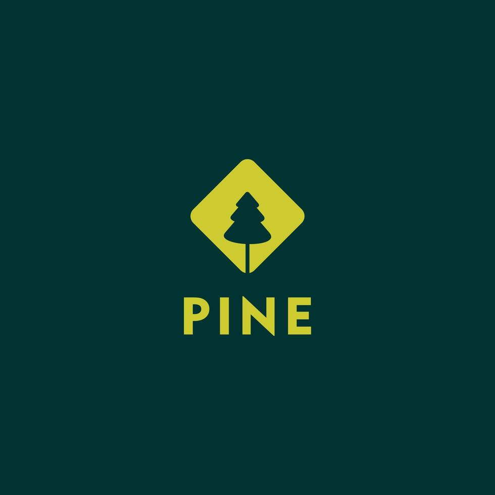 diseño de logotipo de icono de árbol de pino vector