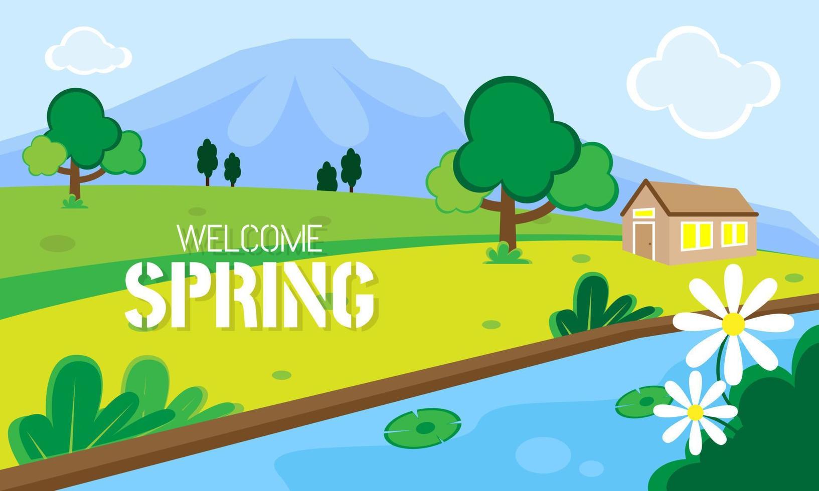 Welcome spring background vector