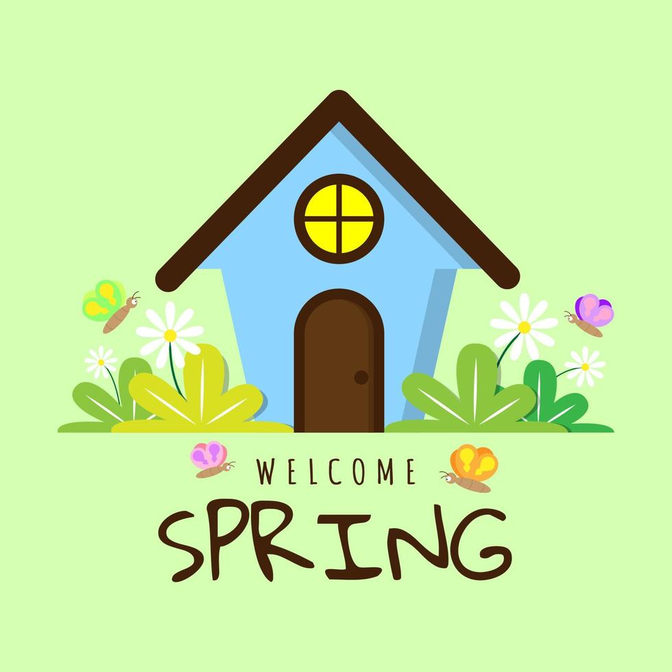 Welcome sping greeting card vector