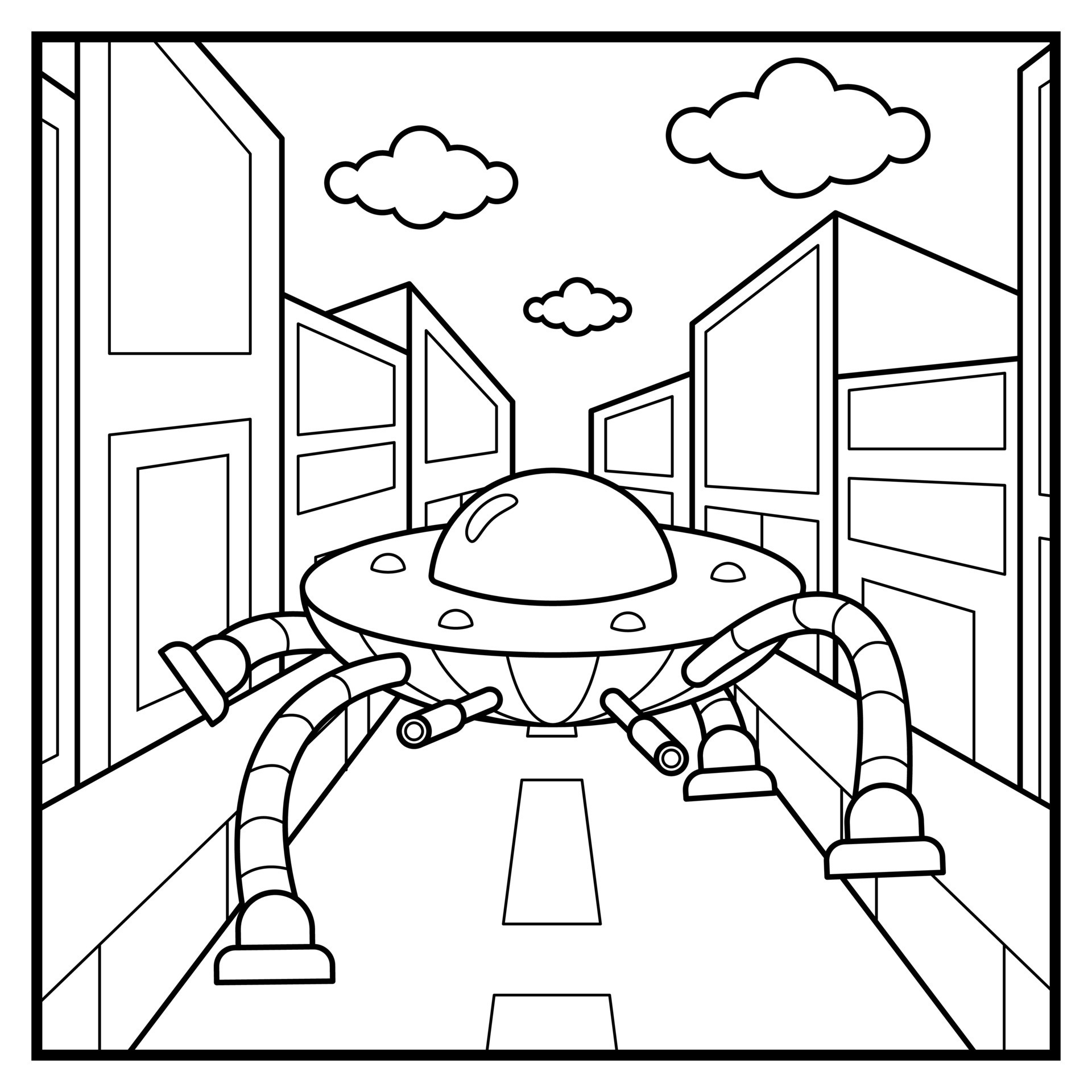 Desenho para colorir Alien Apocalypse · Creative Fabrica