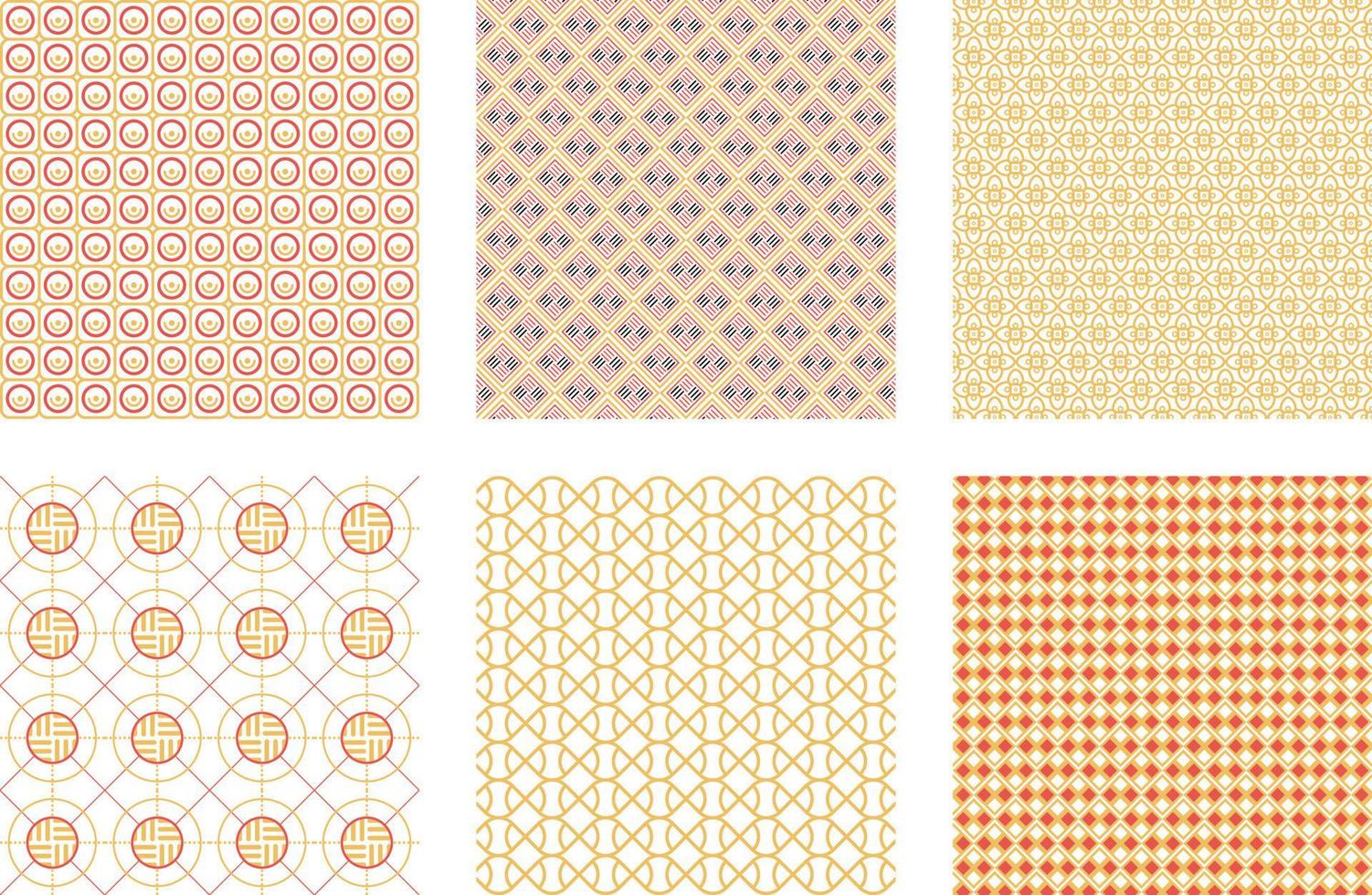 Set of Traditional Seamless Pattern Design for Interior Fabric Fashion Business vector