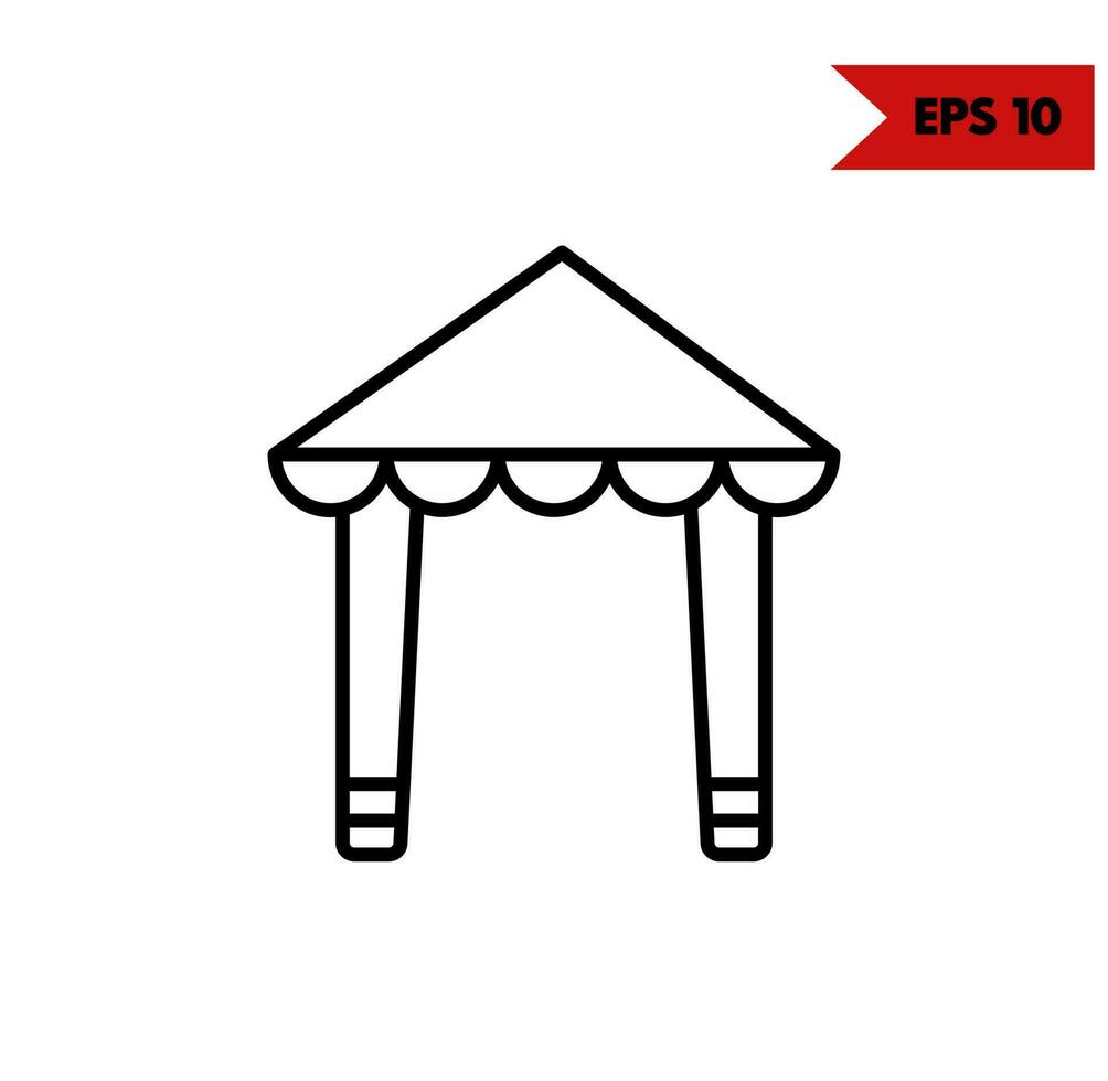 illustration of tent line icon vector