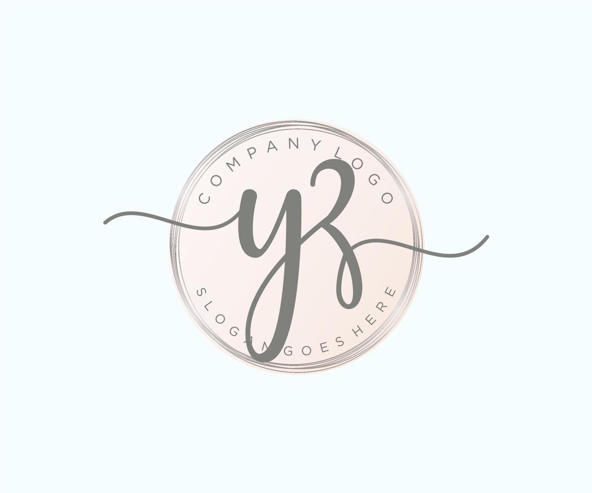 Initial YZ feminine logo. Usable for Nature, Salon, Spa, Cosmetic and Beauty Logos. Flat Vector Logo Design Template Element.