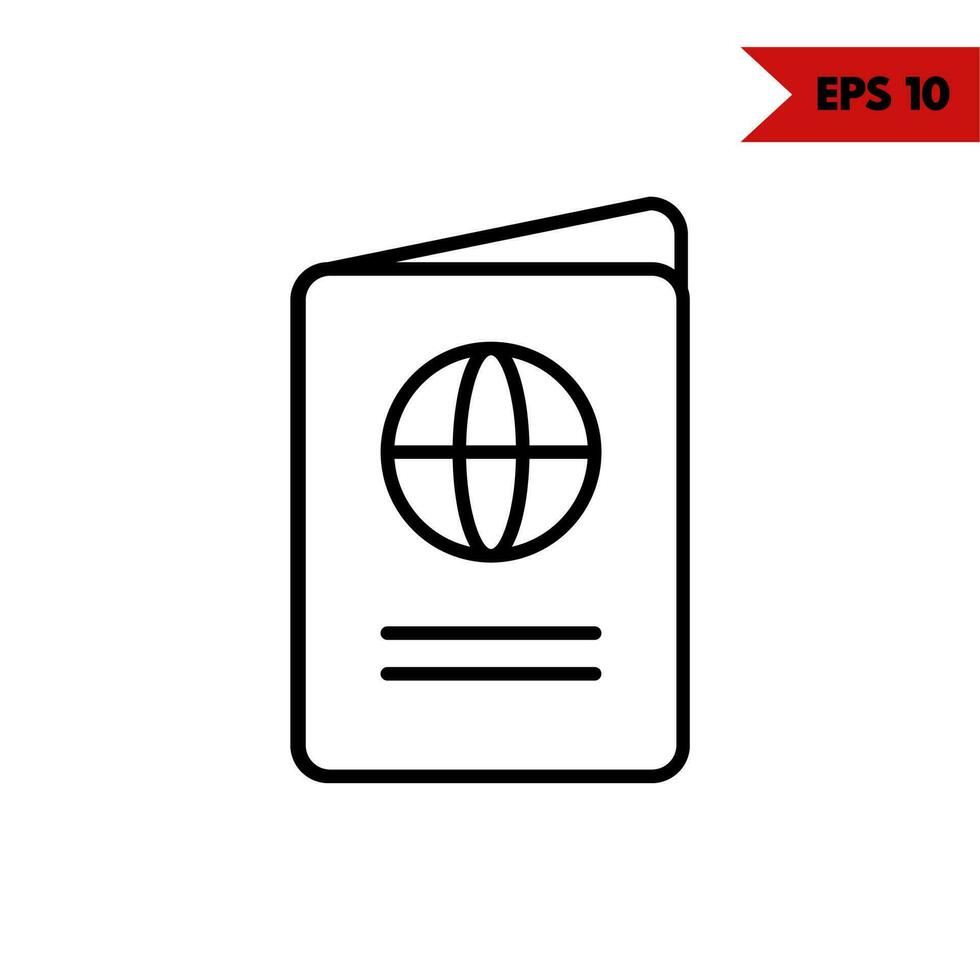 illustration of passport line icon vector