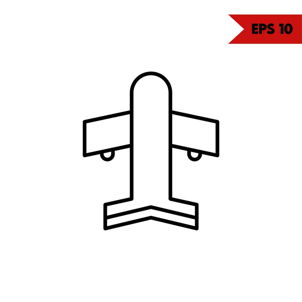 illustration of aircraft line icon vector