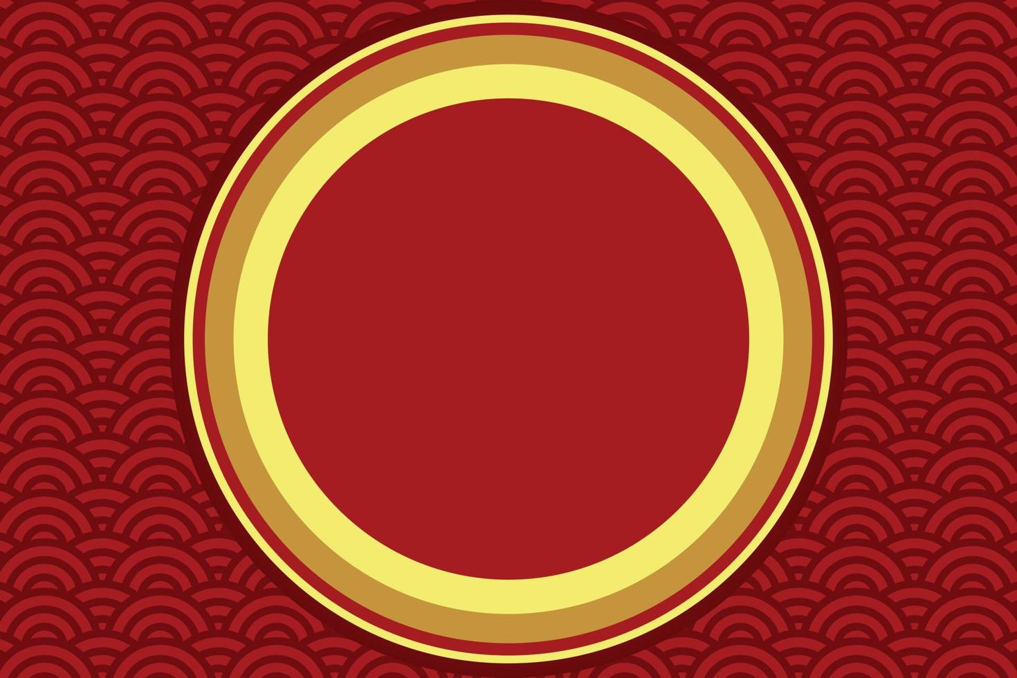 Golden Ring With Red Wave background suitable for ornamental oriental event vector